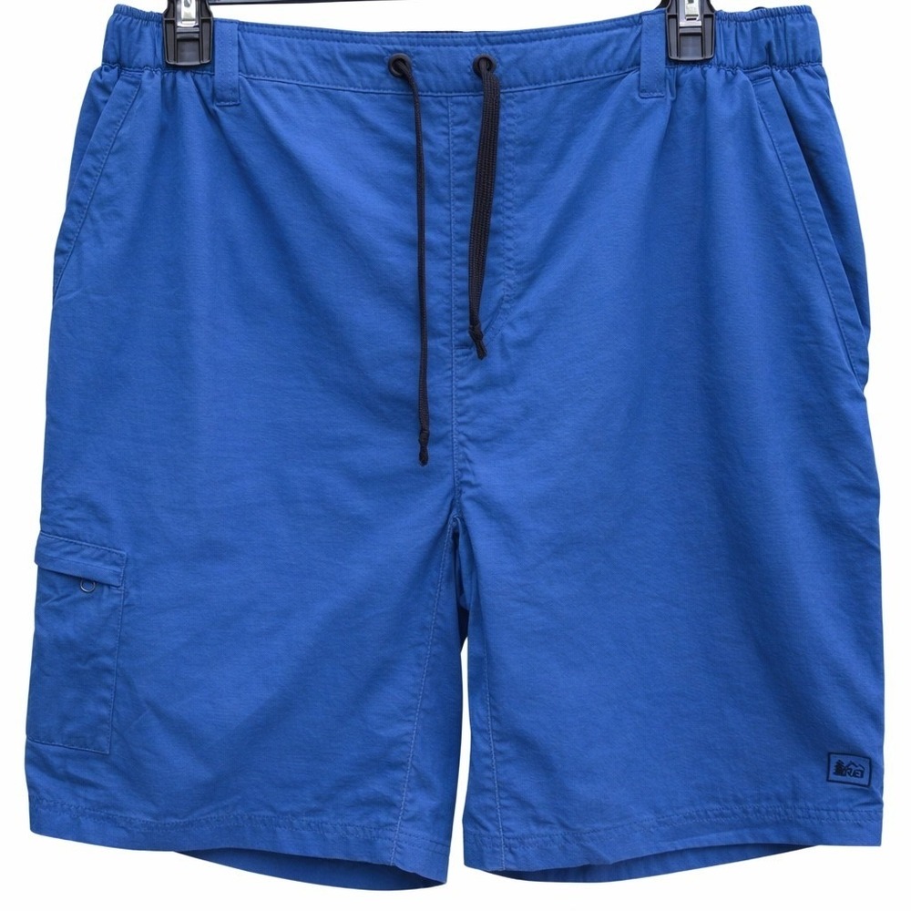 REI Mens XL Cargo Swim Shorts Blue Nylon Mesh Lined Hiking Outdoor Drawstring